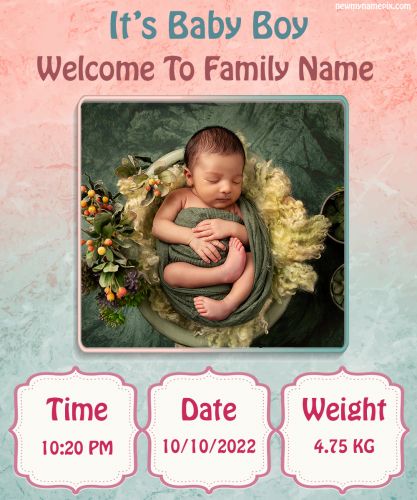 Easy To Creator Baby Boy Announcement Celebration Template [Free Download]